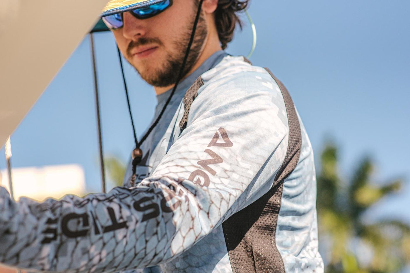 Man wearing performance fishing gear