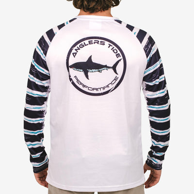 Back view fish design on long sleeve fishing shirt