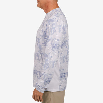 Atlas Blue Camo Long Sleeve Fishing Shirt