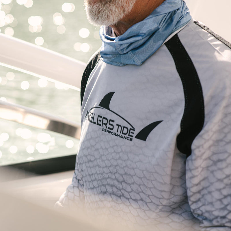 Man wearing Anglers Tide fishing shirt